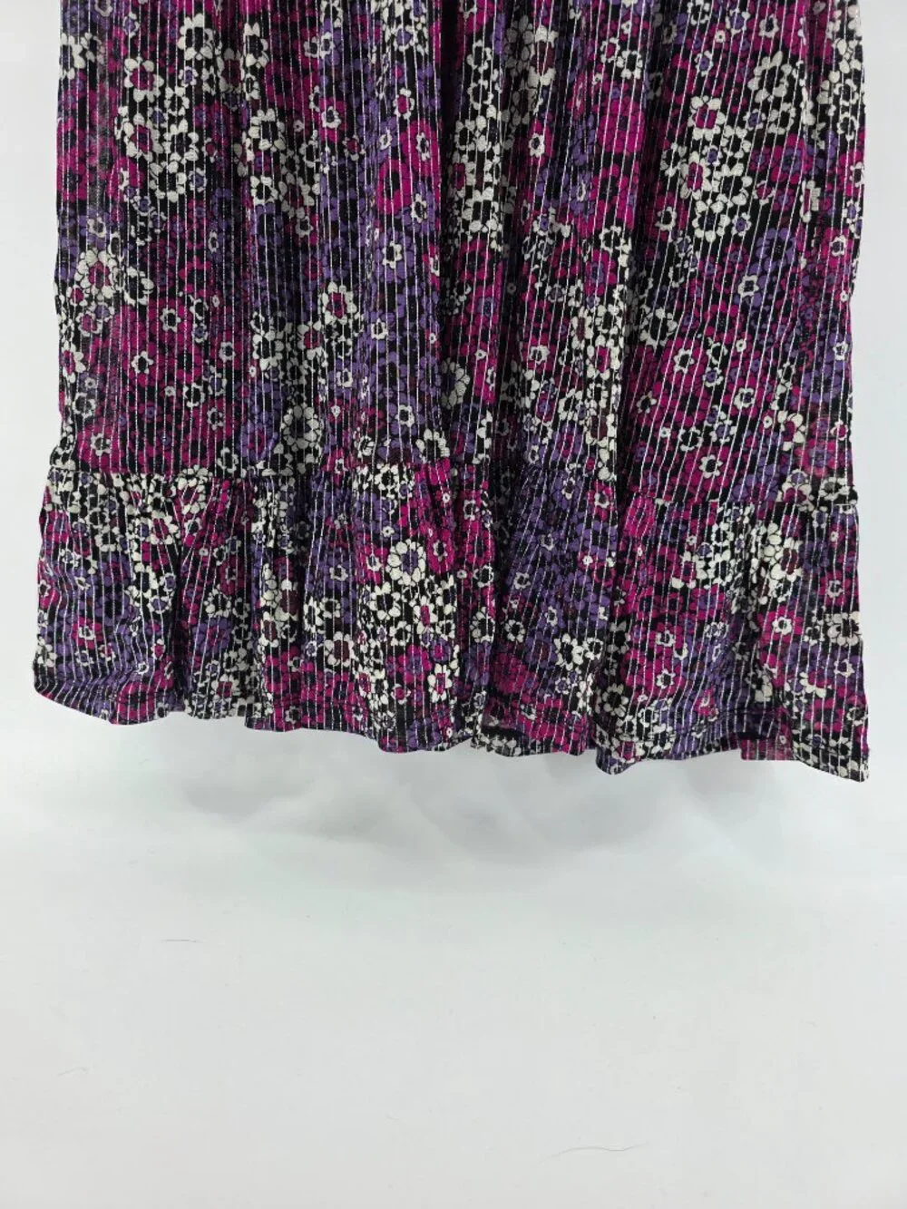 Michael Kors Purple Multicolor Floral Ruffle Sleeve Mini Dress Size S NWT